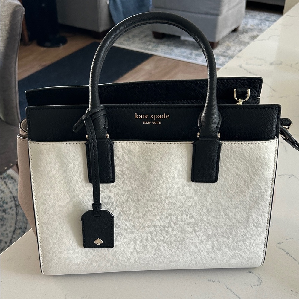 Kate Spade Black and Cream Medium Satchel Debuted 02/22/2019